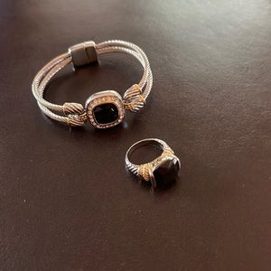 Black Onyx Bracelet and Ring Set